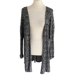Poetry long open front cardigan with cuffed sleeves